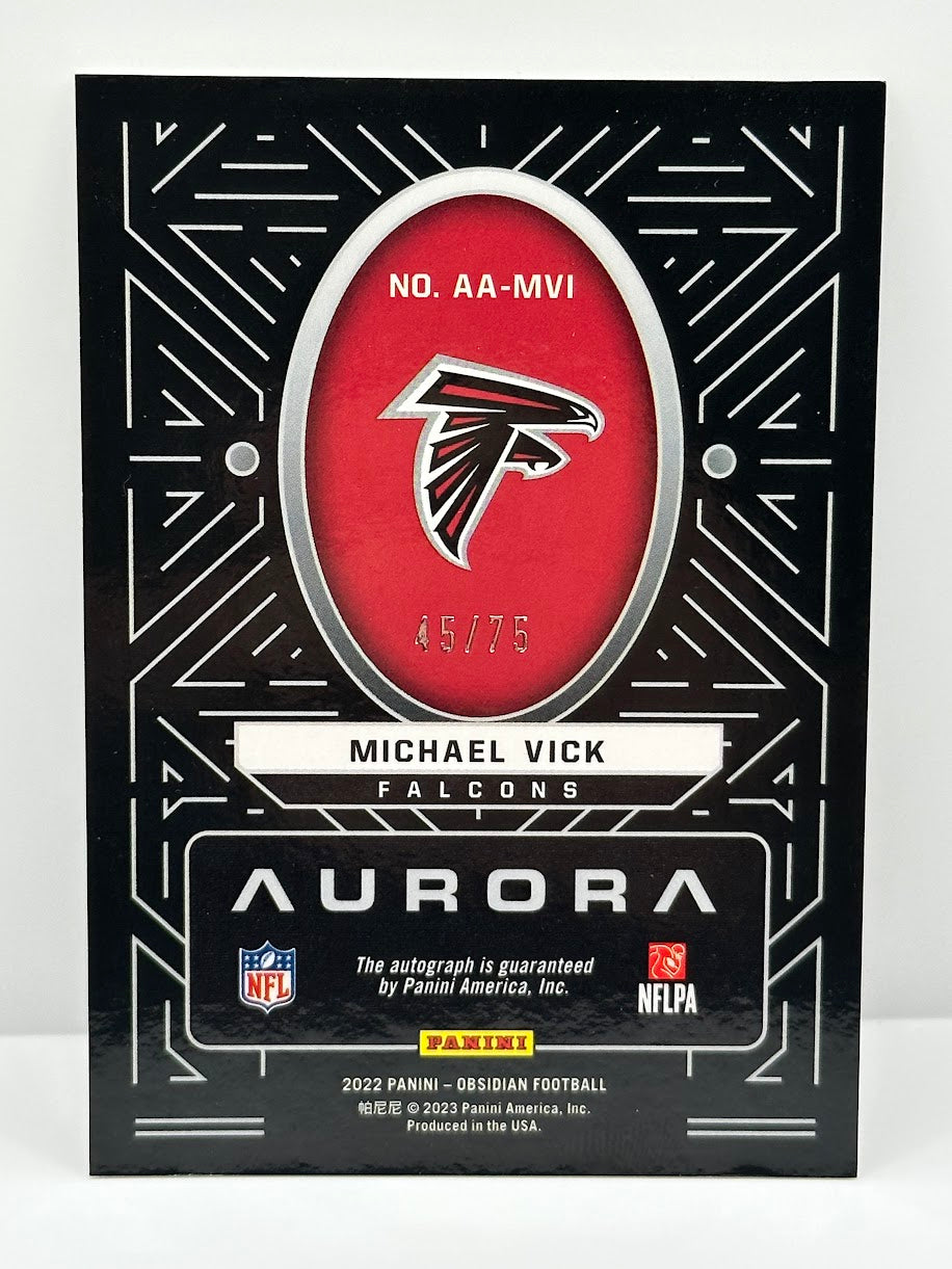 Michael Vick, Orange Etch Auto /75