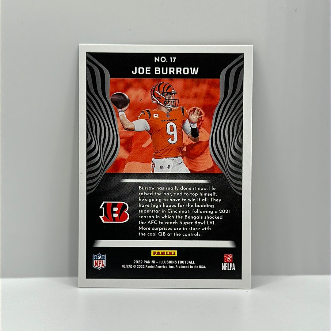 2022 Panini Illusions Joe Burrow Yellow Diamond /299 Cincinnati Bengals.