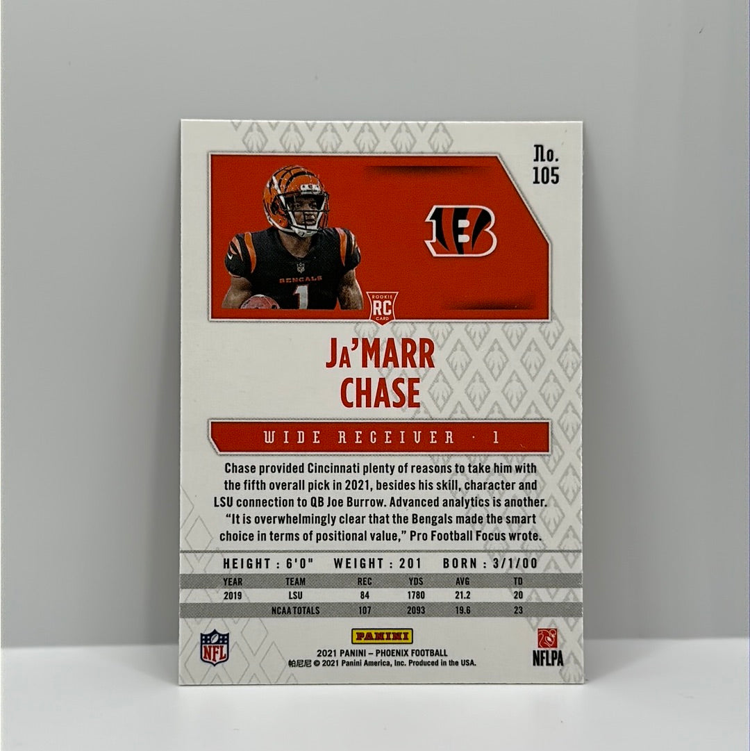 Ja’marr Chase, 2021 Panini Phoenix Fire Burst Fanatics exclusive, RC Bengals