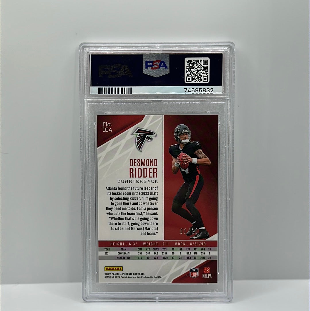 Desmond Ridder 2022 phoenix football RC RED MOJO /10 PSA 9 POP 1 Atlanta Falcons