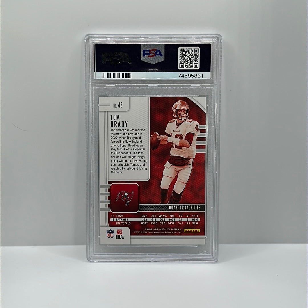 Tom Brady 2020 panini Absolute football, Blue Diamonds /75 PSA 9